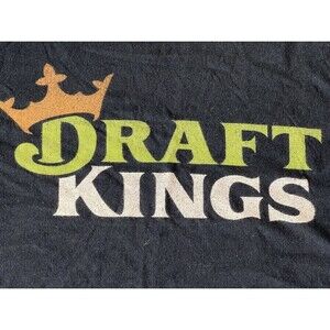 DRAFT KINGS Crew Neck Tee Shirt Men Small Black Subdued Logo Short Sleeve Cotton